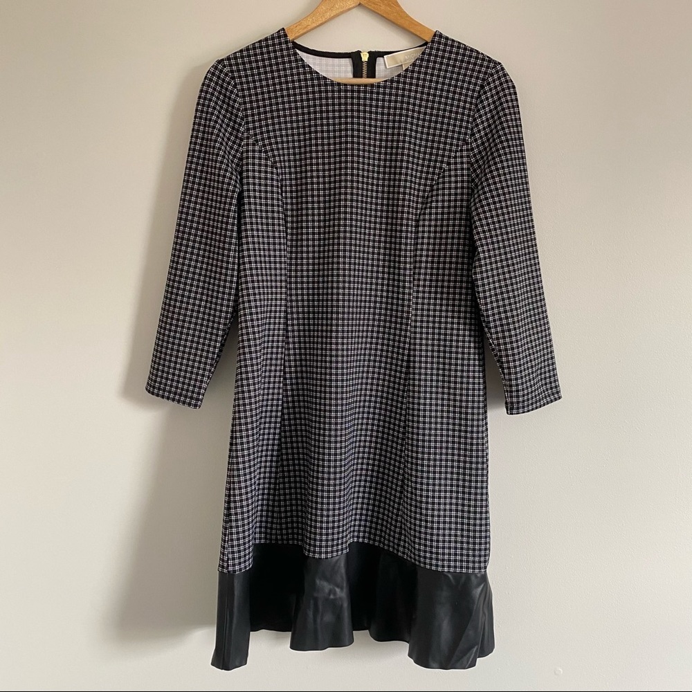 Michael by Michael Kors Faux Leather Trim Dress